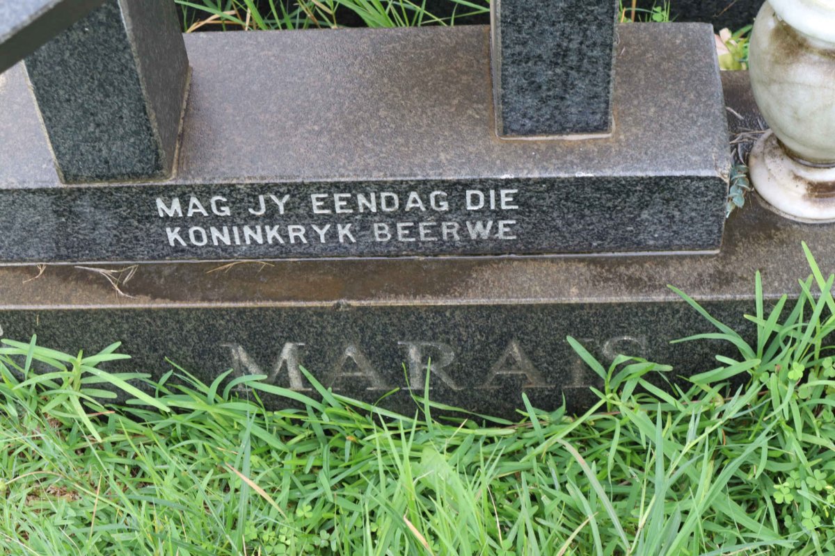MARAIS Cornelis Johannes 1927-1994 &amp; Grace Catharina 1932-2003