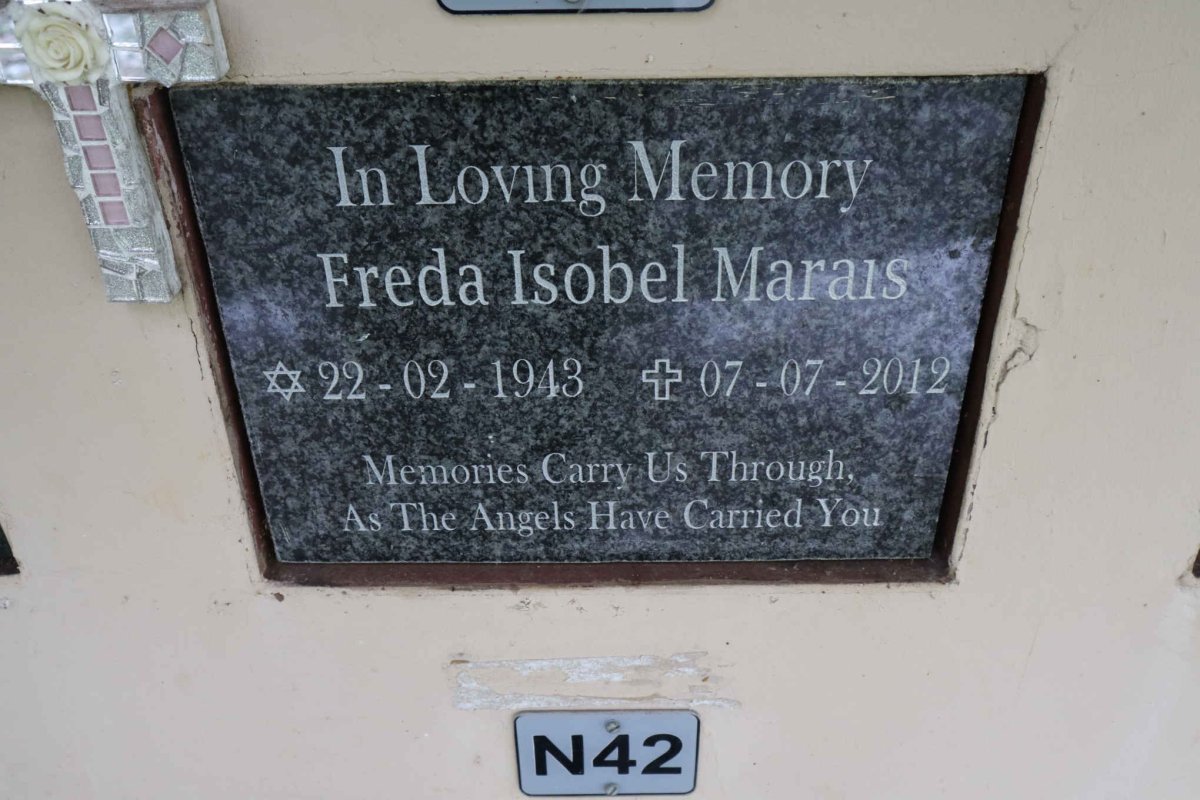 MARAIS Freda Isobel 1943-2012