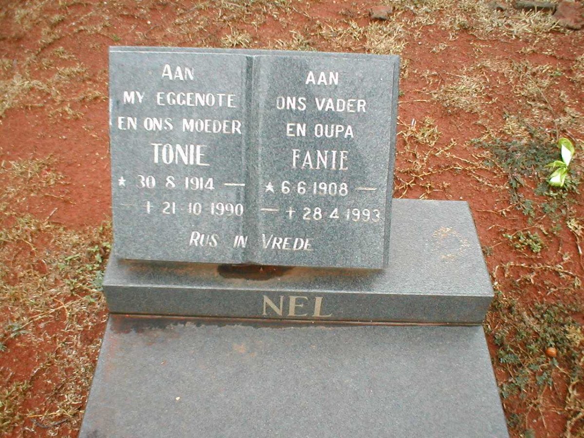 NEL Fanie 1908-1993 &amp; Tonie 1914-1990
