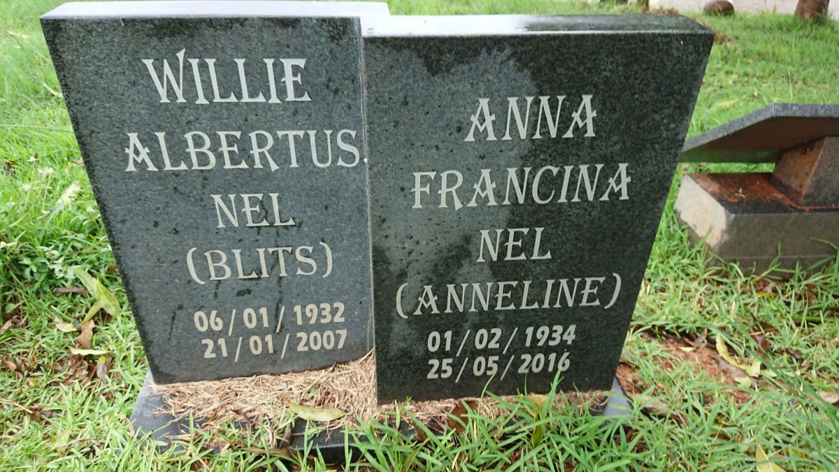 NEL Willie Albertus 1932-2007 &amp; Anna Francina 1934-2016