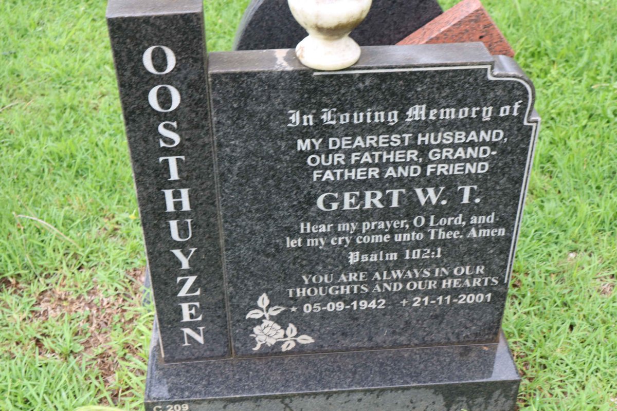 OOSTHUYZEN Gert W.T. 1942-2001