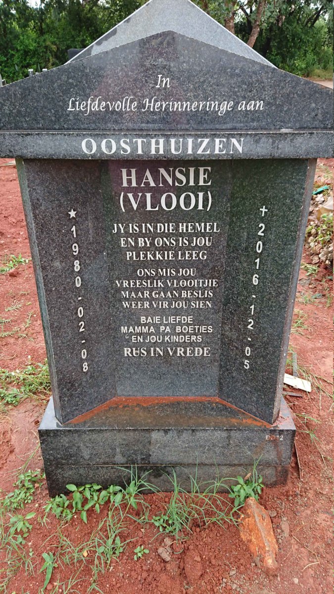 OOSTHUIZEN Hansie 1980-2016