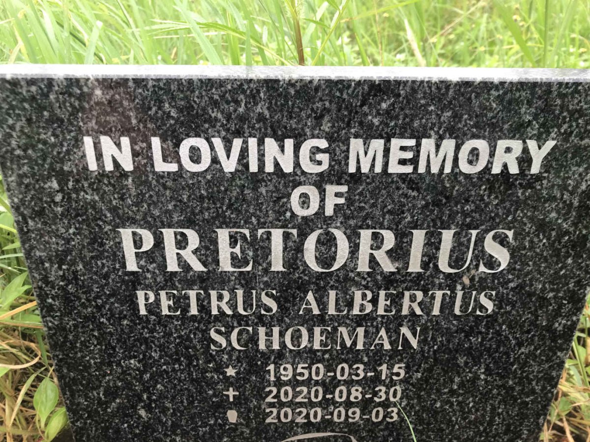 PRETORIUS Petrus Albertus Schoeman 1950-2020