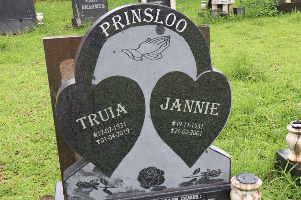PRINSLOO Jannie 1931-2001 &amp; Truia 1931-2019