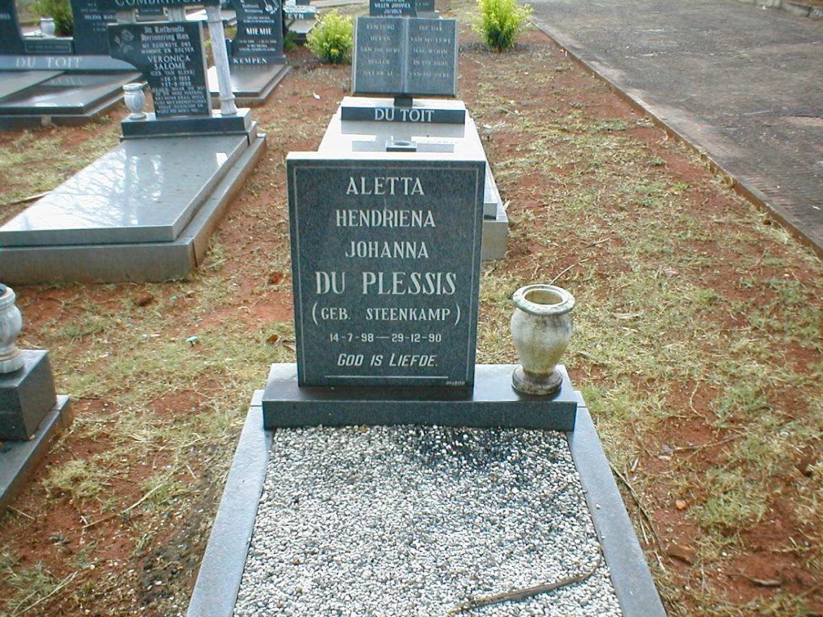PLESSIS Aletta Hendriena Johanna, du geb. STEENKAMP  -1990
