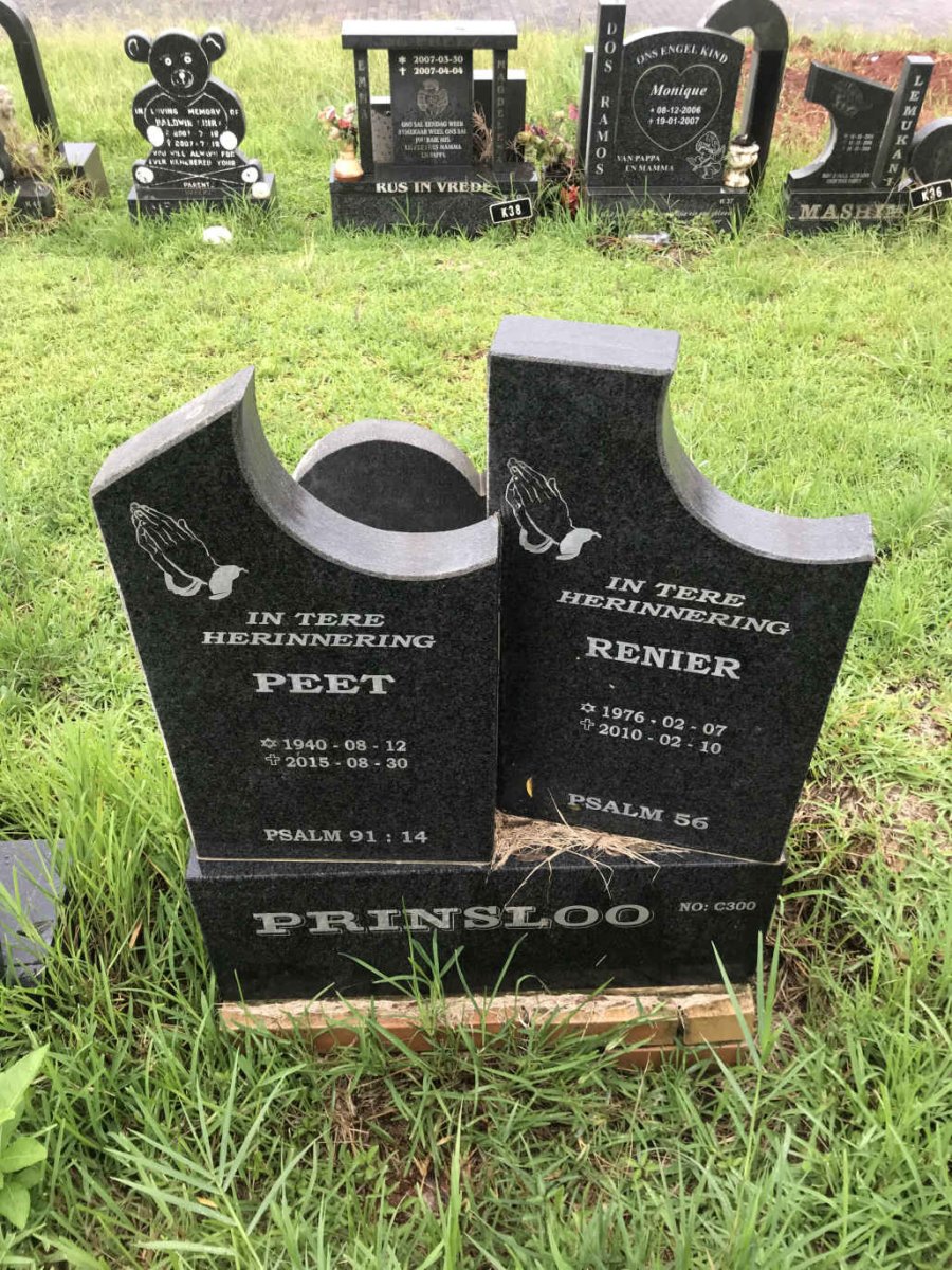 PRINSLOO Peet 1940-2015 :: PRINSLOO Renier 1976-2010