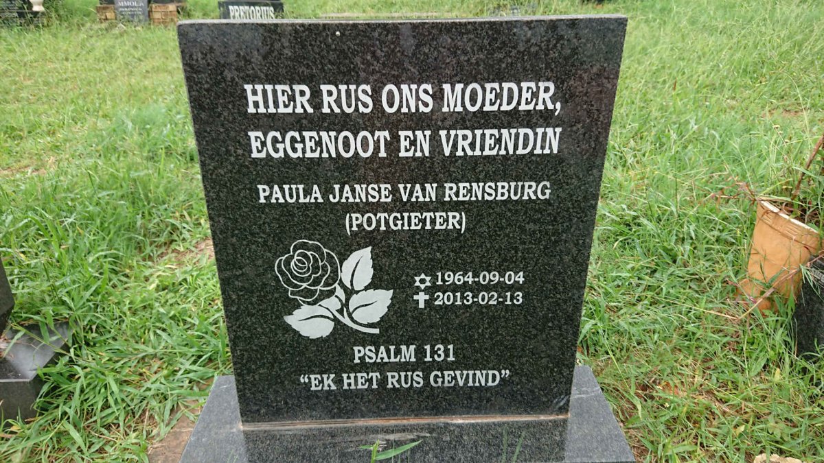 RENSBURG Paula, Janse van nee POTGIETER 1964-2013