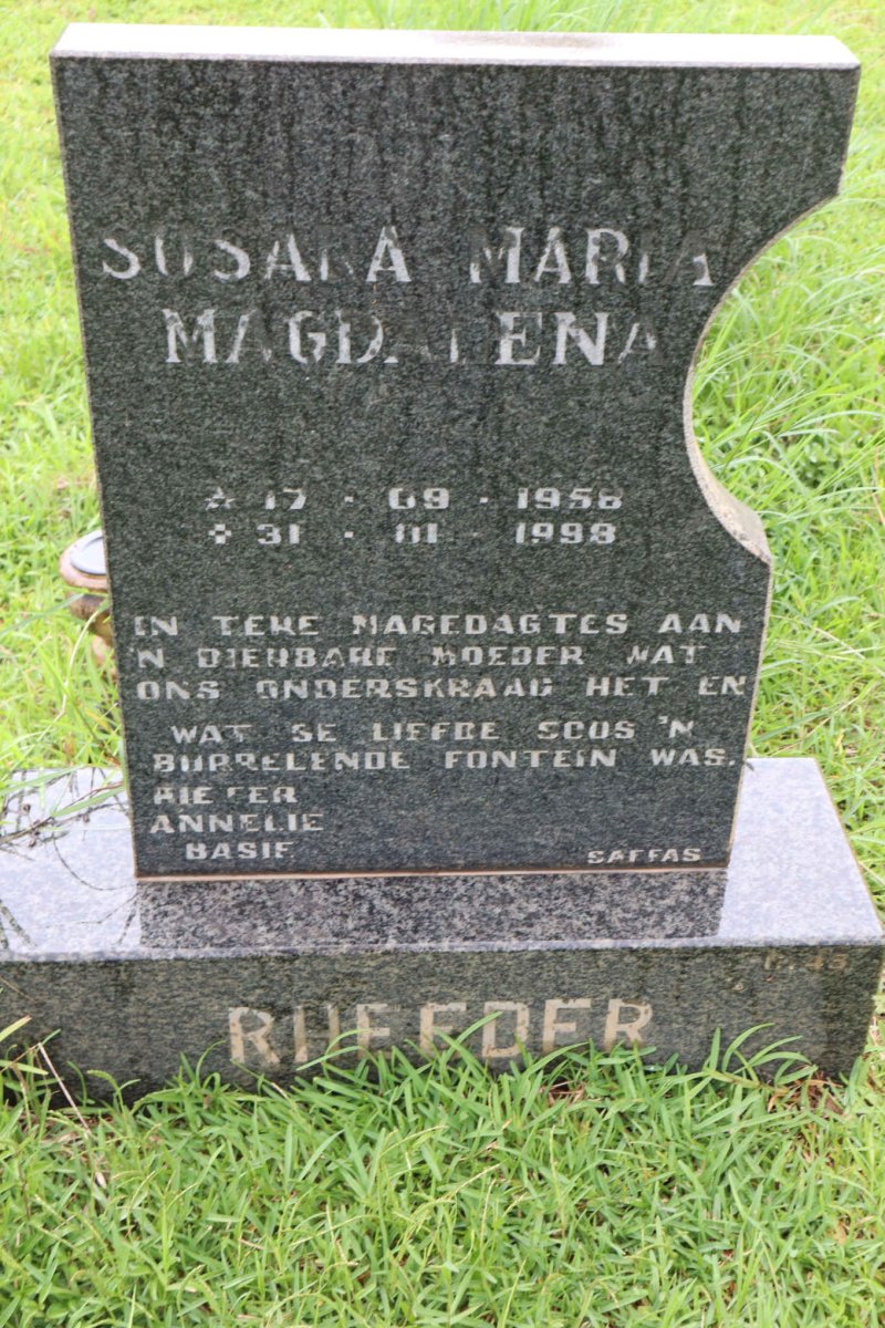 RHEEDER Susara Maria Magdalena 1958-1998