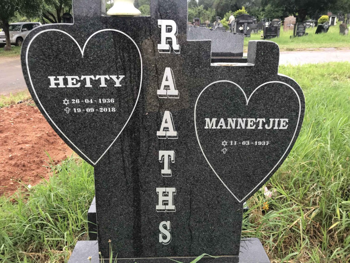 RAATHS Mannetjie 1937- &amp; Hetty 1936-2018
