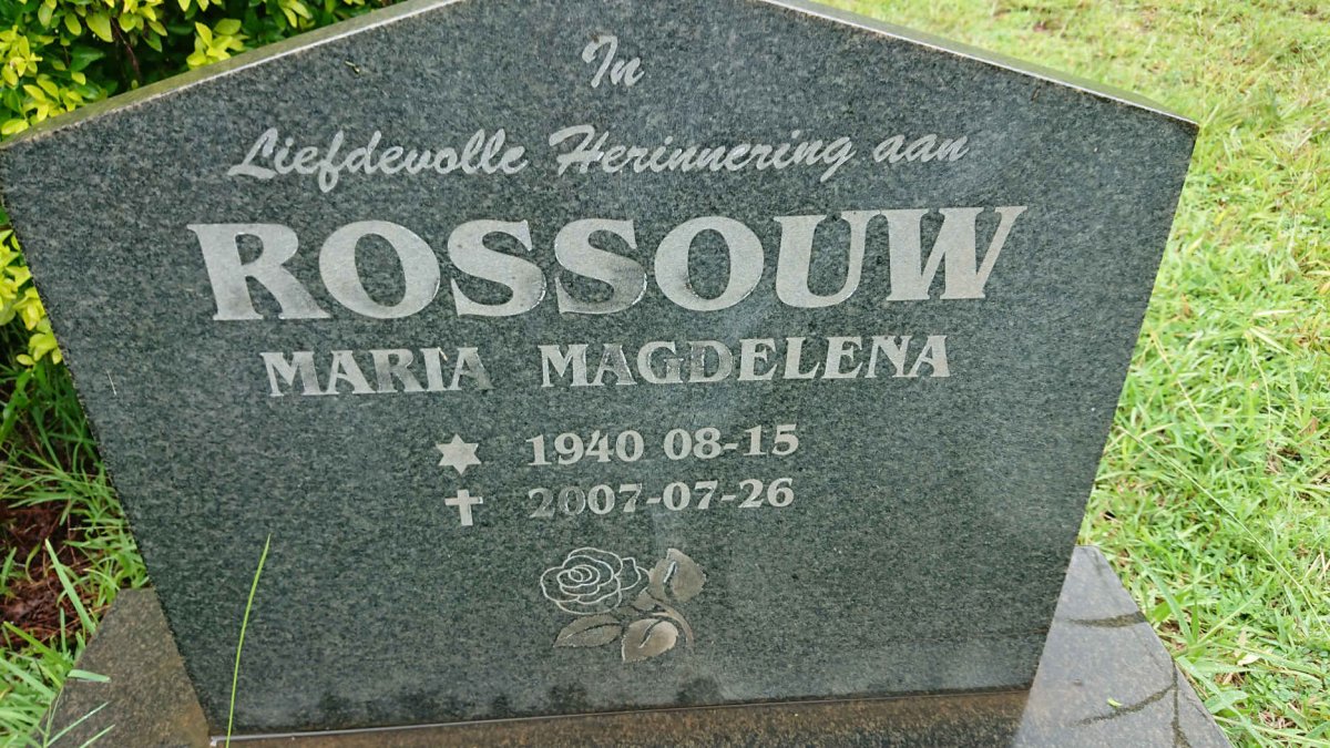 ROSSOUW Maria Magdelena 1940-2007