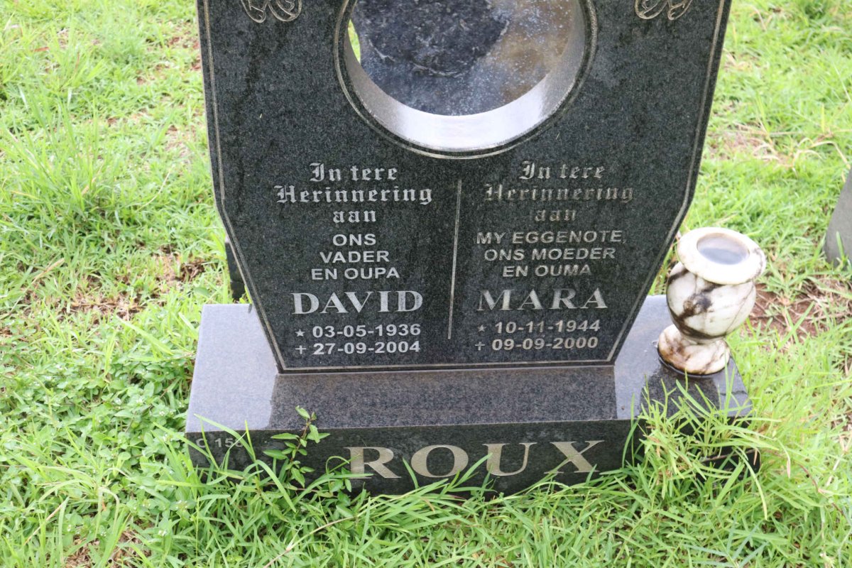 ROUX David 1936-2004 &amp; Mara 1944-2000
