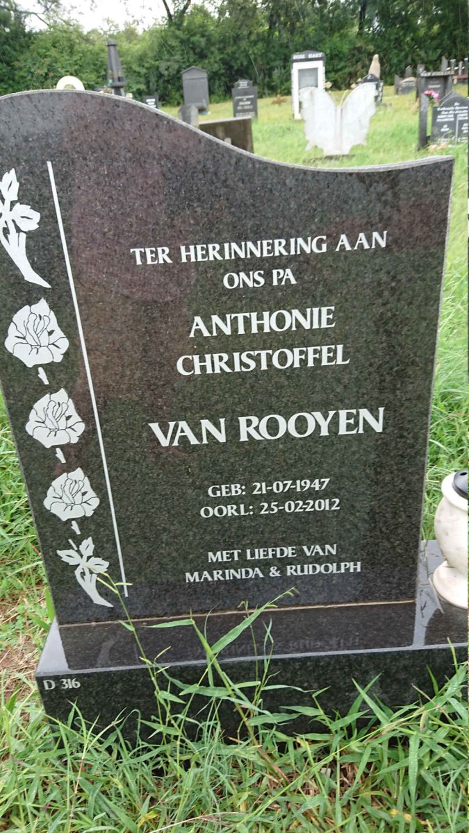 ROOYEN Anthonie Christoffel, van 1947-2012