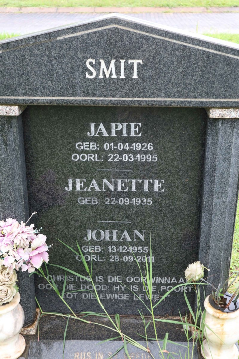 SMIT Japie 1926-1995 &amp; Jeanette 1935-