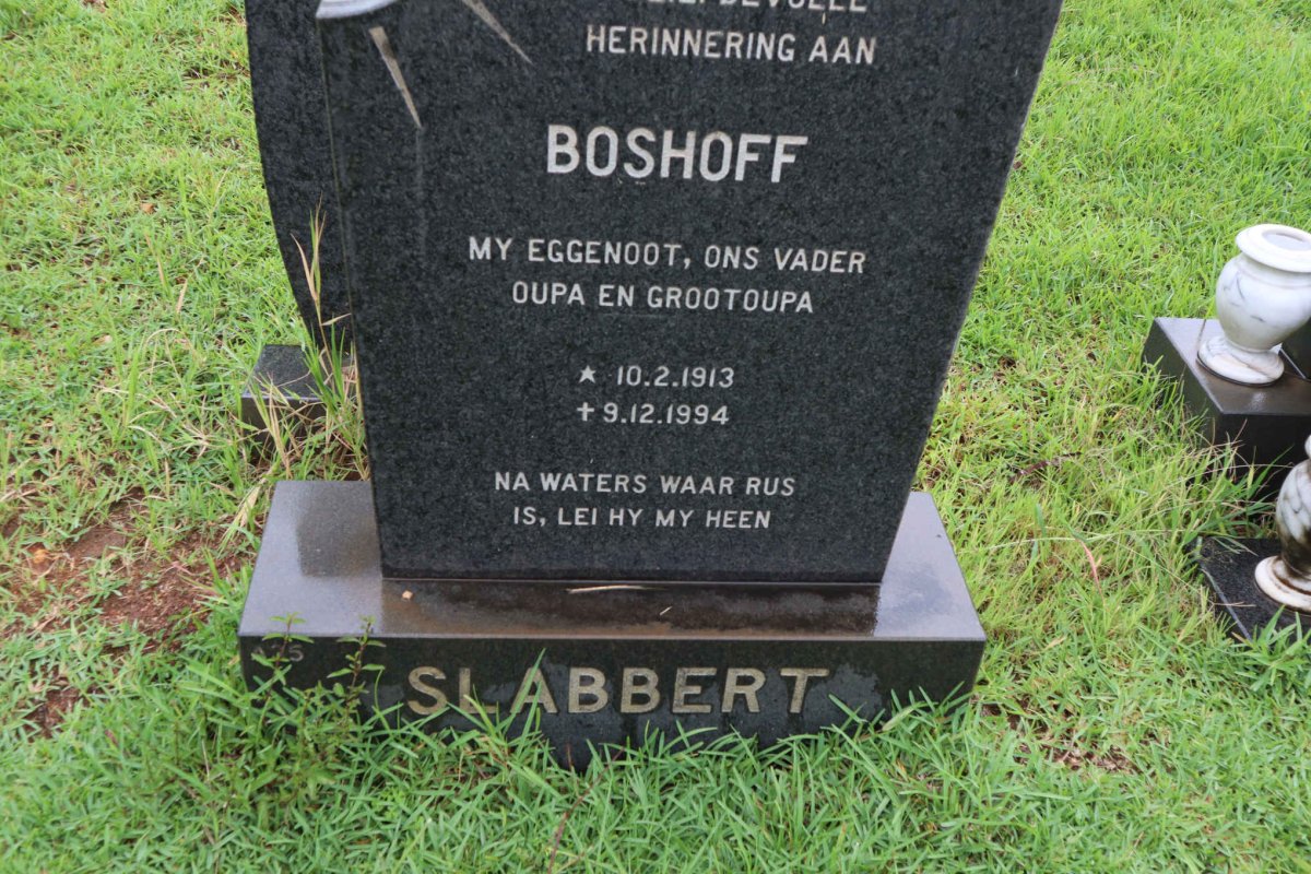 SLABBERT Boshoff 1913-1994