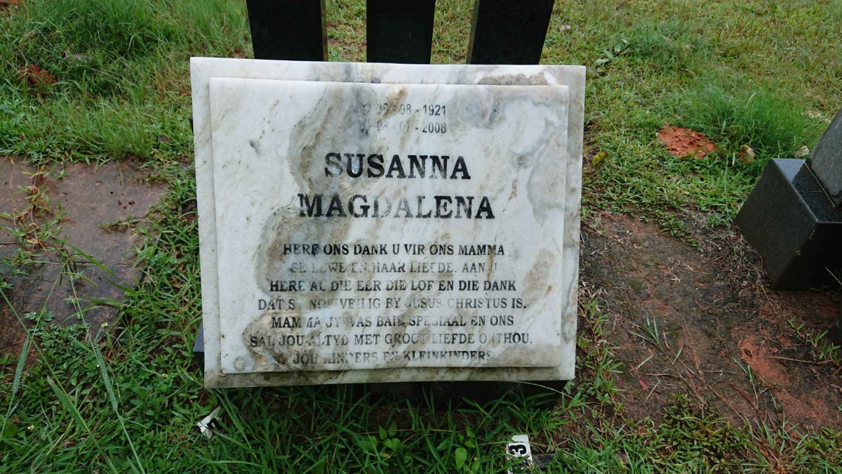 SENEKAL Susanna Magdalena 1921-2008