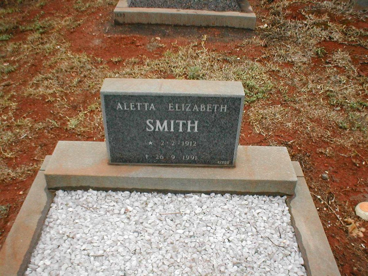SMITH Aletta Elizabeth 1912-1991