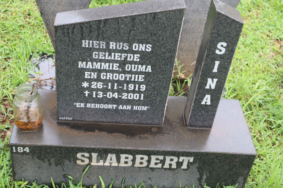 SLABBERT Sina 1919-2001
