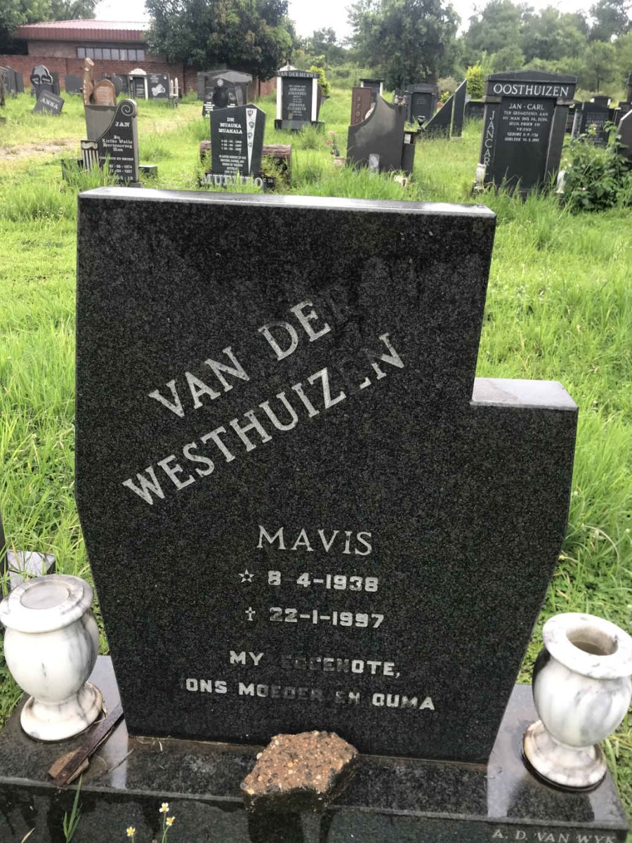 WESTHUIZEN Mavis, van der 1938-1997
