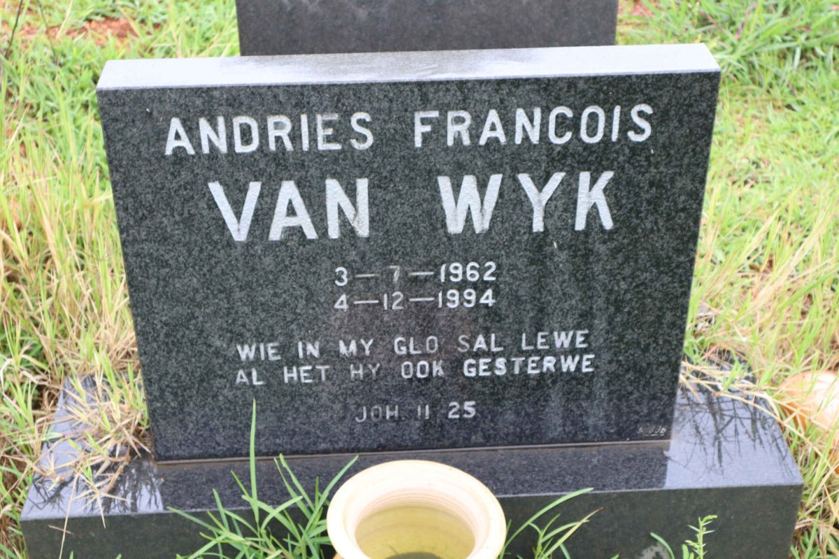 WYK Andries Francois, van 1962-1994