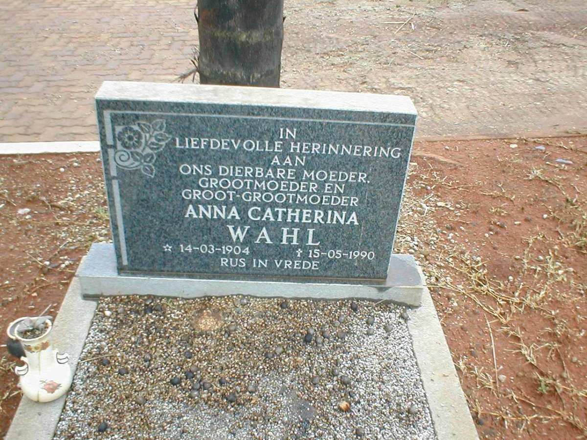 WAHL Anna Catherina 1904-1990