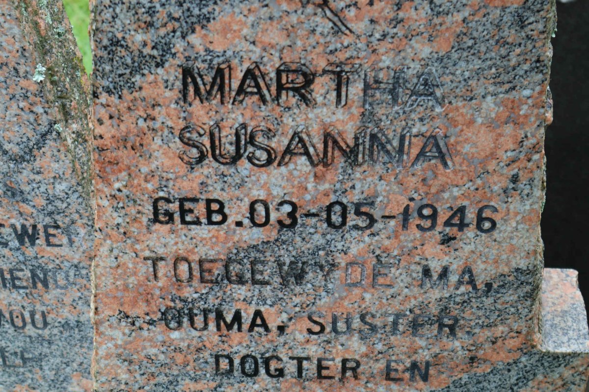 WELTHAGEN Martha Susanna nee COETZEE 1946-