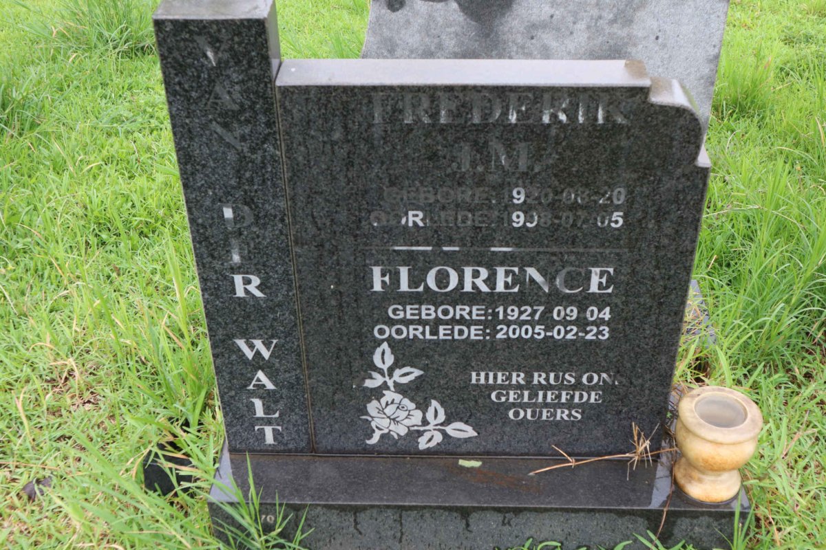 WALT Frederik J.M., van der 1920-1998 &amp; Florence 1927-2005
