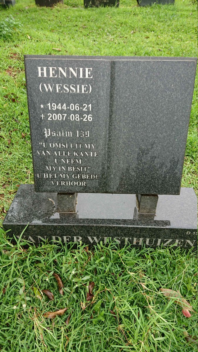 WESTHUIZEN Hennie, van der 1944-2007
