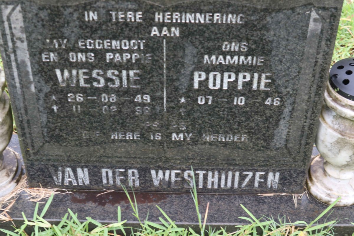 WESTHUIZEN Wessie, van der 1949-199? &amp; Poppie 1946-