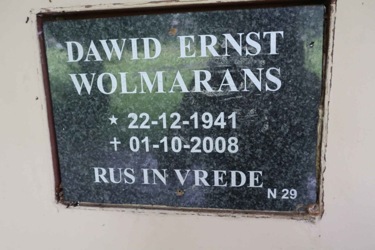WOLMARANS Dawid Ernst 1941-2008
