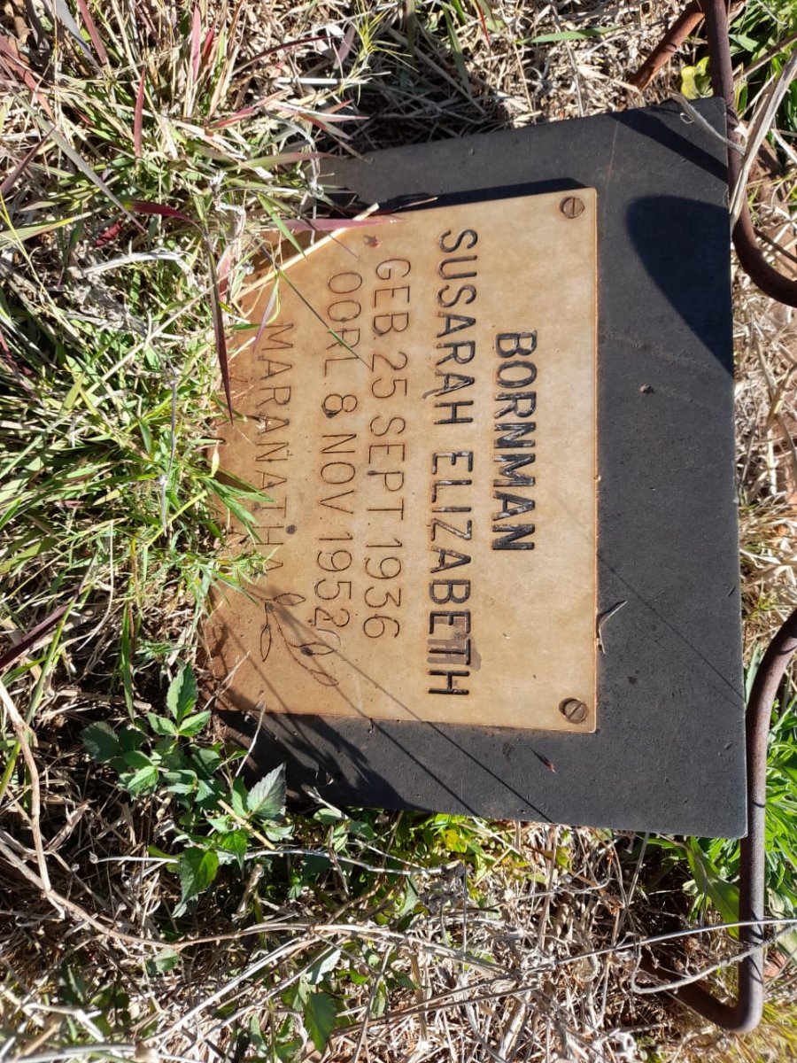 BORNMAN Susarah Elizabeth 1936-1952
