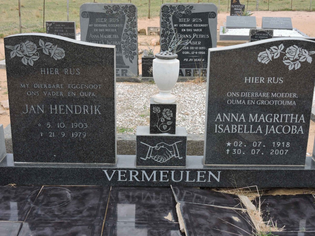 VERMEULEN Jan Hendrik 1903-1979 &amp; Anna Magritha Isabella Jacoba 1918-2007