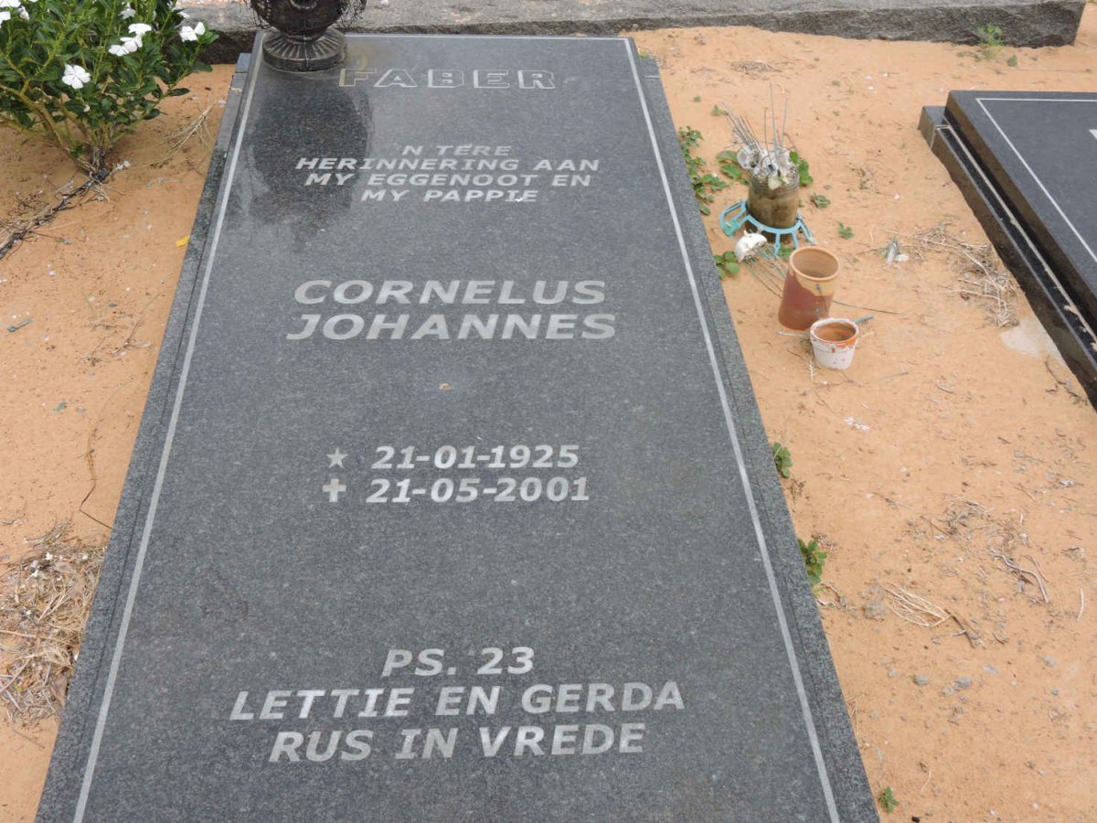 FABER Cornelus Johannes 1925-2001