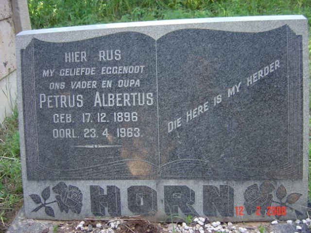 HORN Petrus Albertus 1896-1963