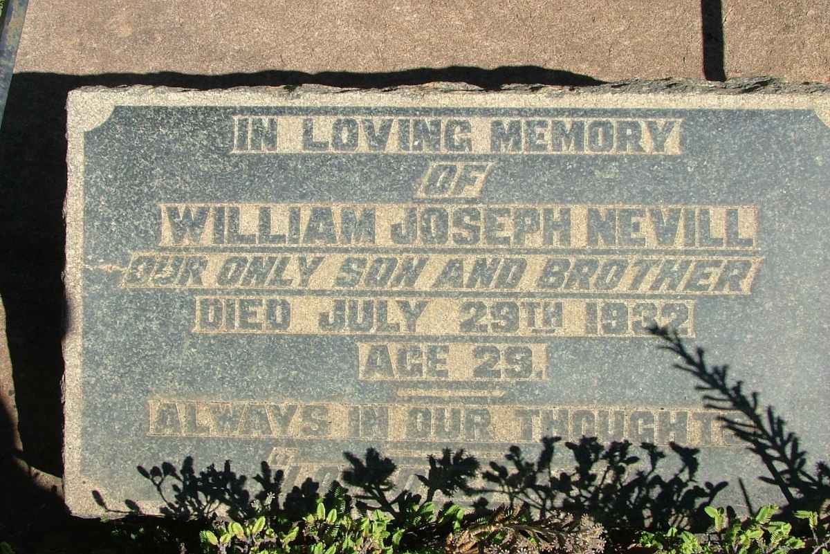 NEVILL William Joseph  -1932