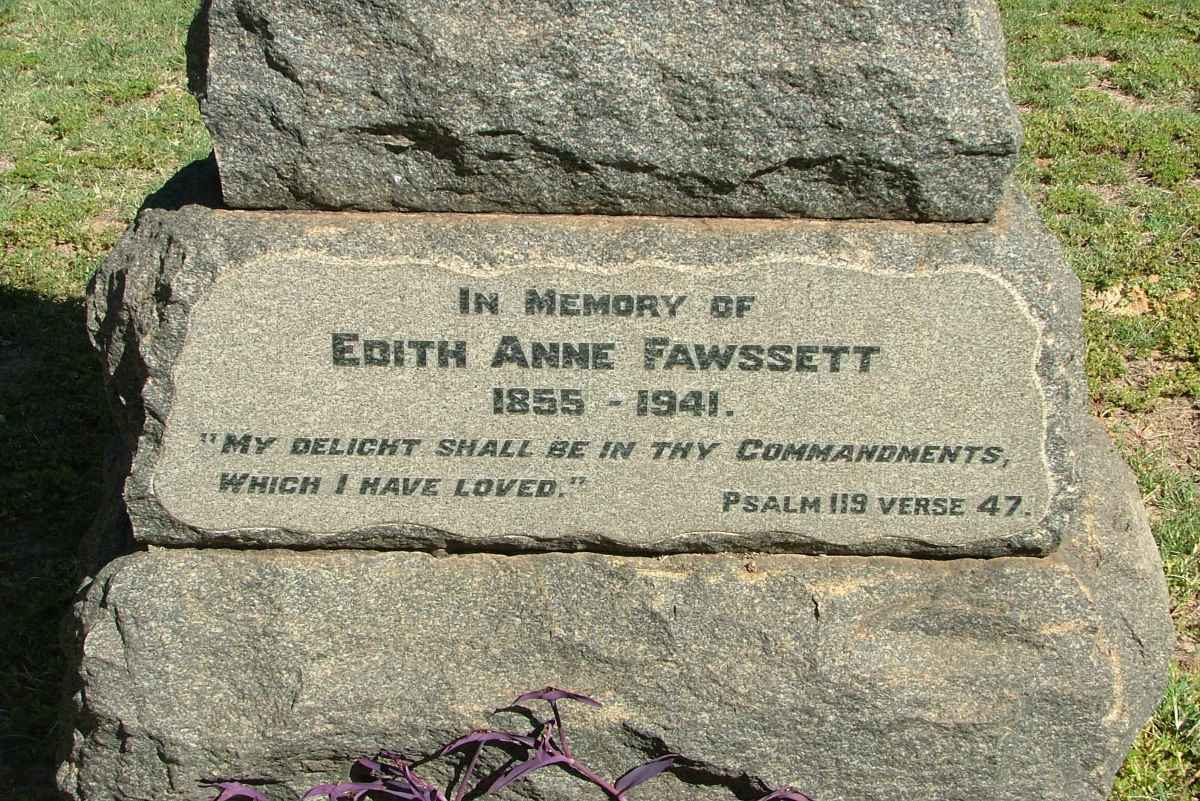 FAWSSETT Edith Anne 1855-1941