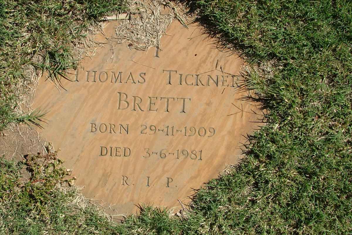 BRETT Thomas Tickner 1909-1981