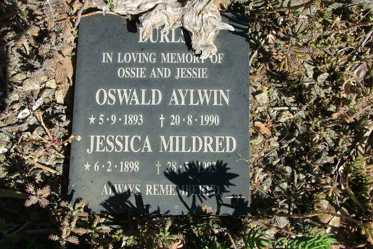 BURLS Oswald Aylwin 1893-1990 &amp; Jessica Mildred 1898-1993