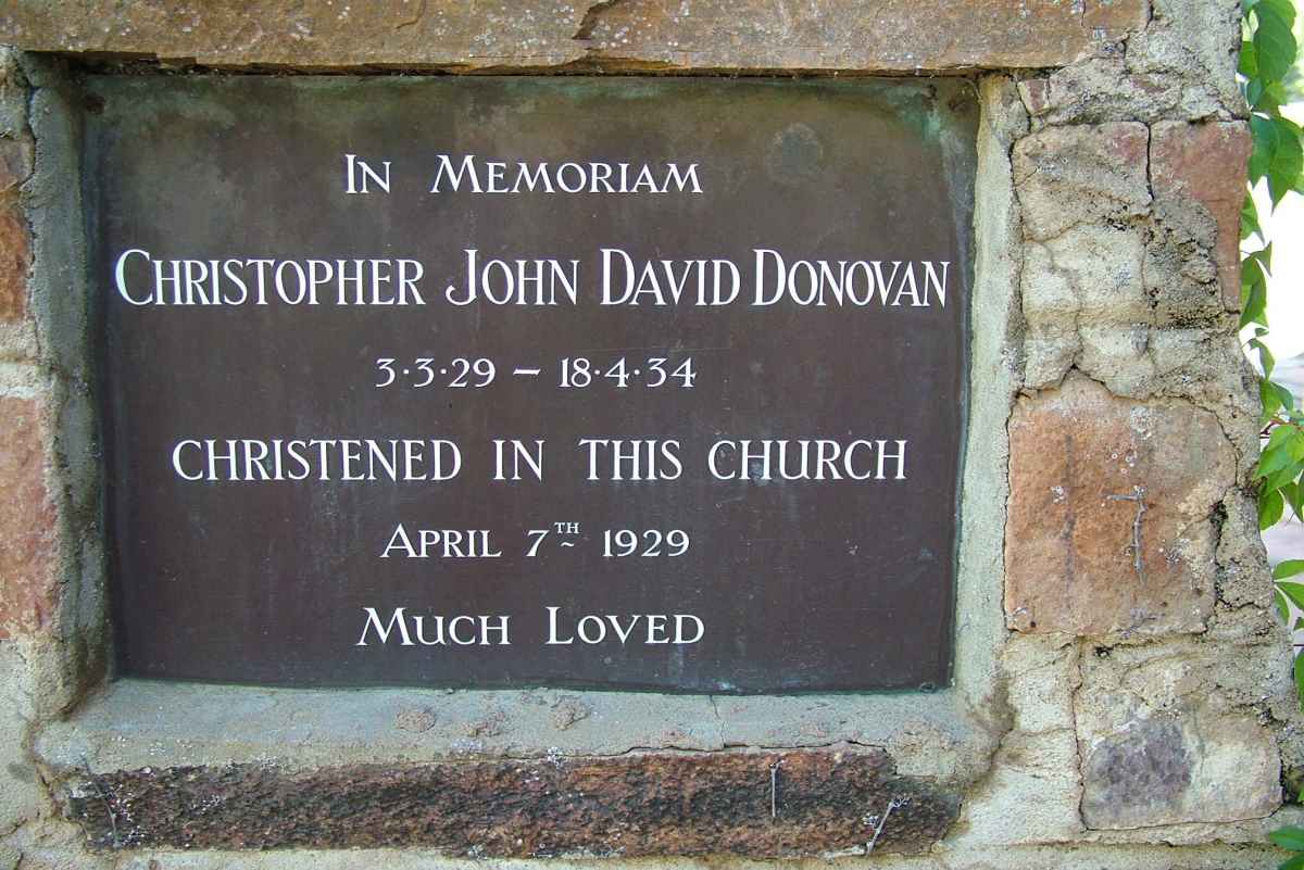 DONOVAN Christopher John David 1929-1934