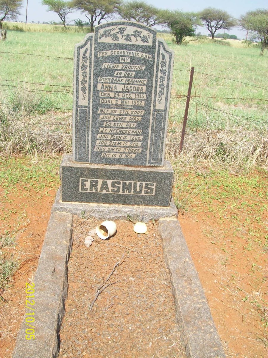 ERASMUS Anna Jacoba 1915-1952
