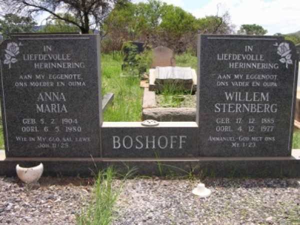 BOSHOFF Willem Sternberg  1885-1977 &amp;  Anna Maria 1904-1977
