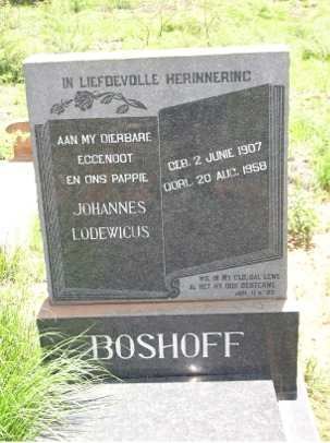 BOSHOFF  Johannes Lodewicus 1907-1958