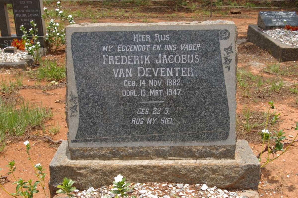 DEVENTER Frederik Jacobus, van 1882-1947