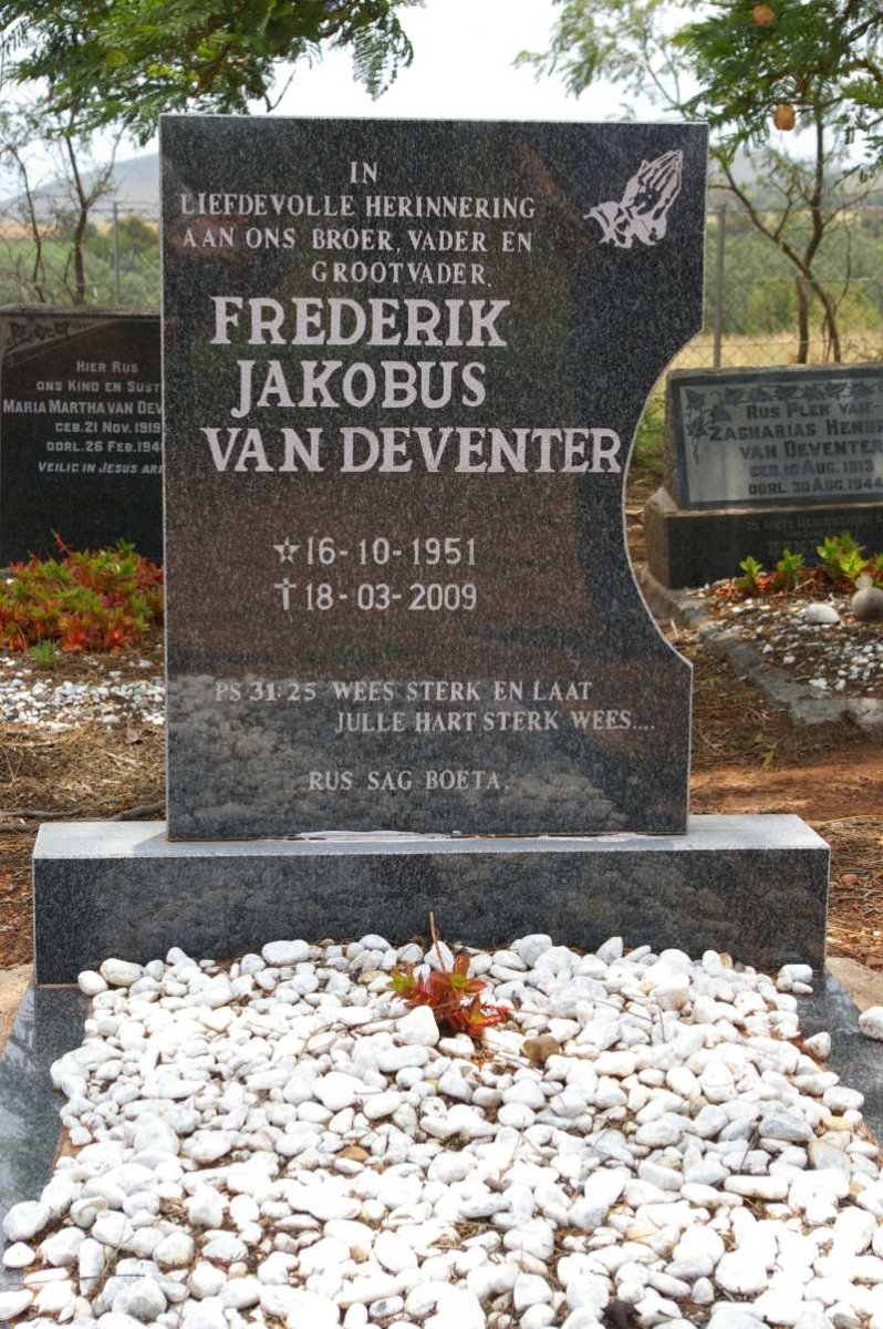DEVENTER Frederik Jakobus, van 1951-2009