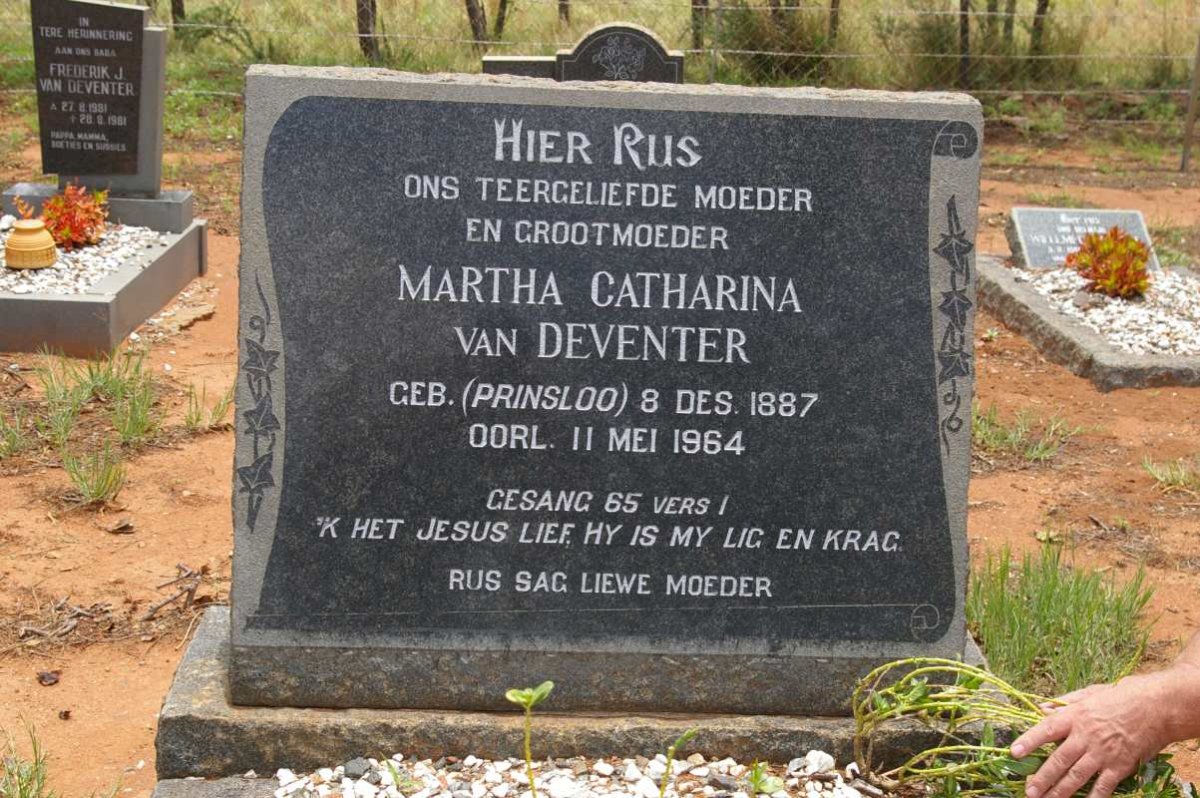 DEVENTER Martha Catharina, van nee PRINSLOO 1887-1964