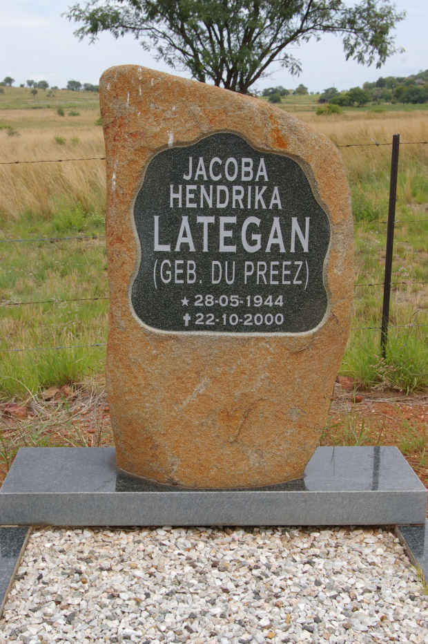 LATEGAN Jacoba Hendrika nee DU PREEZ 1944-2000