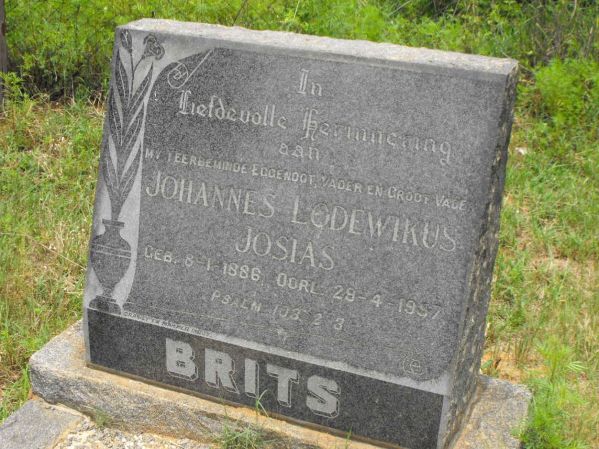 BRITS Johannes Lodewikus Josias 1886-1957