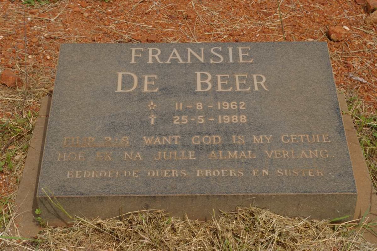 BEER Fransie, de 1962-1988