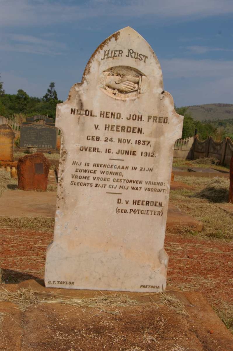 HEERDEN Nicol. Hend. Joh. Fred., v. 1837-1912