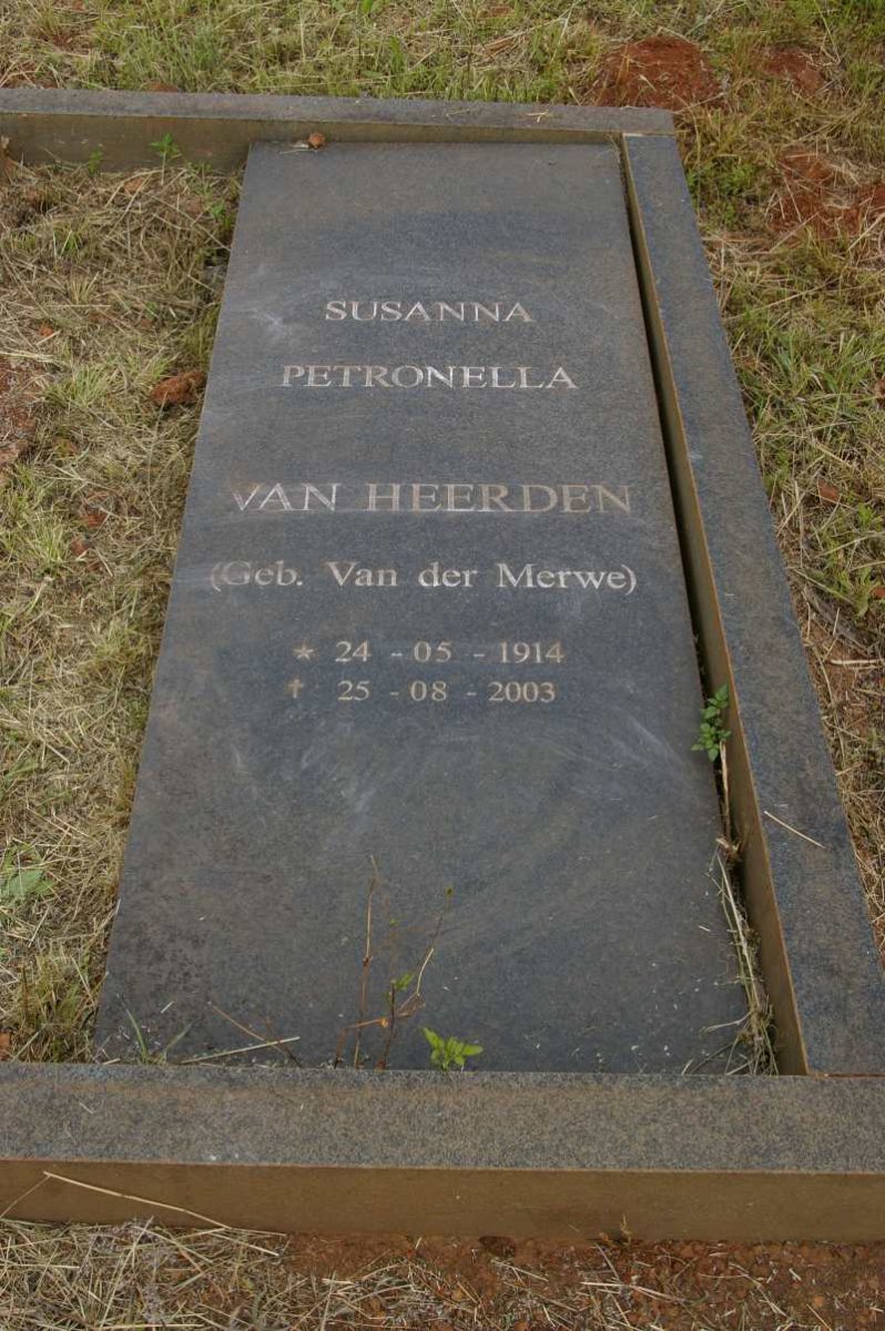 HEERDEN Willem Schalk Jacobus, van 1908-1997 &amp; Susanna Petronella VAN DER MERWE 1914-2003