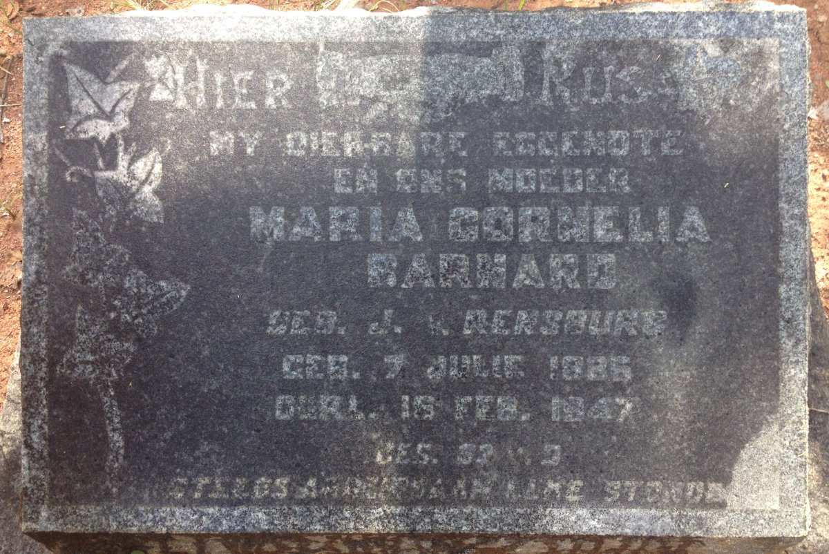 BARNARD Maria Cornelia nee J. VAN RENSBURG 1886-1947